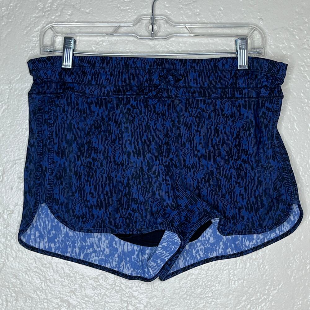 Athleta Surge Swim Short Geo Print Athleisure Women Navy Medium - Picture 2 of 10